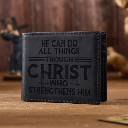 He Can Do All Things Leather Wallet