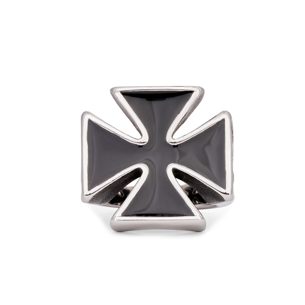 Stainless Steel Lightning Cross Christian Ring