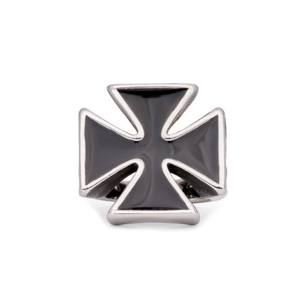 Stainless Steel Lightning Cross Christian Ring