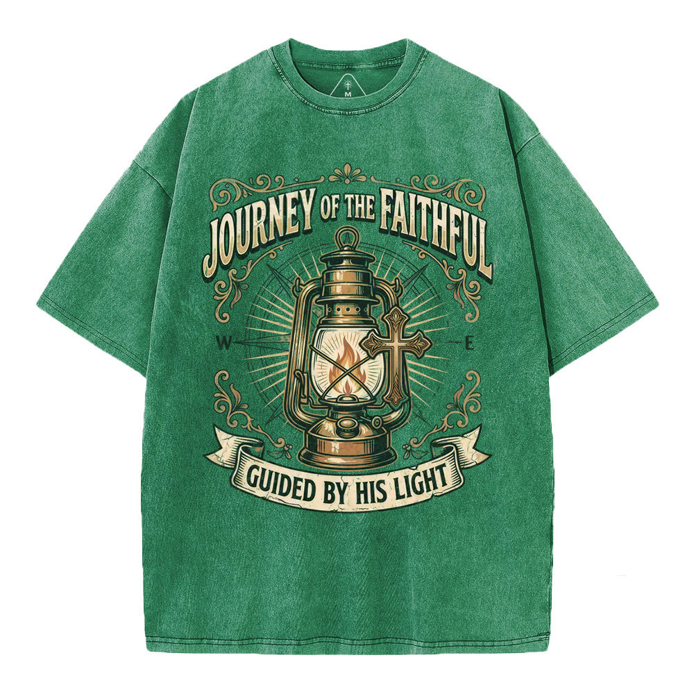Journey Of The Faithful Christian Washed T-Shirt