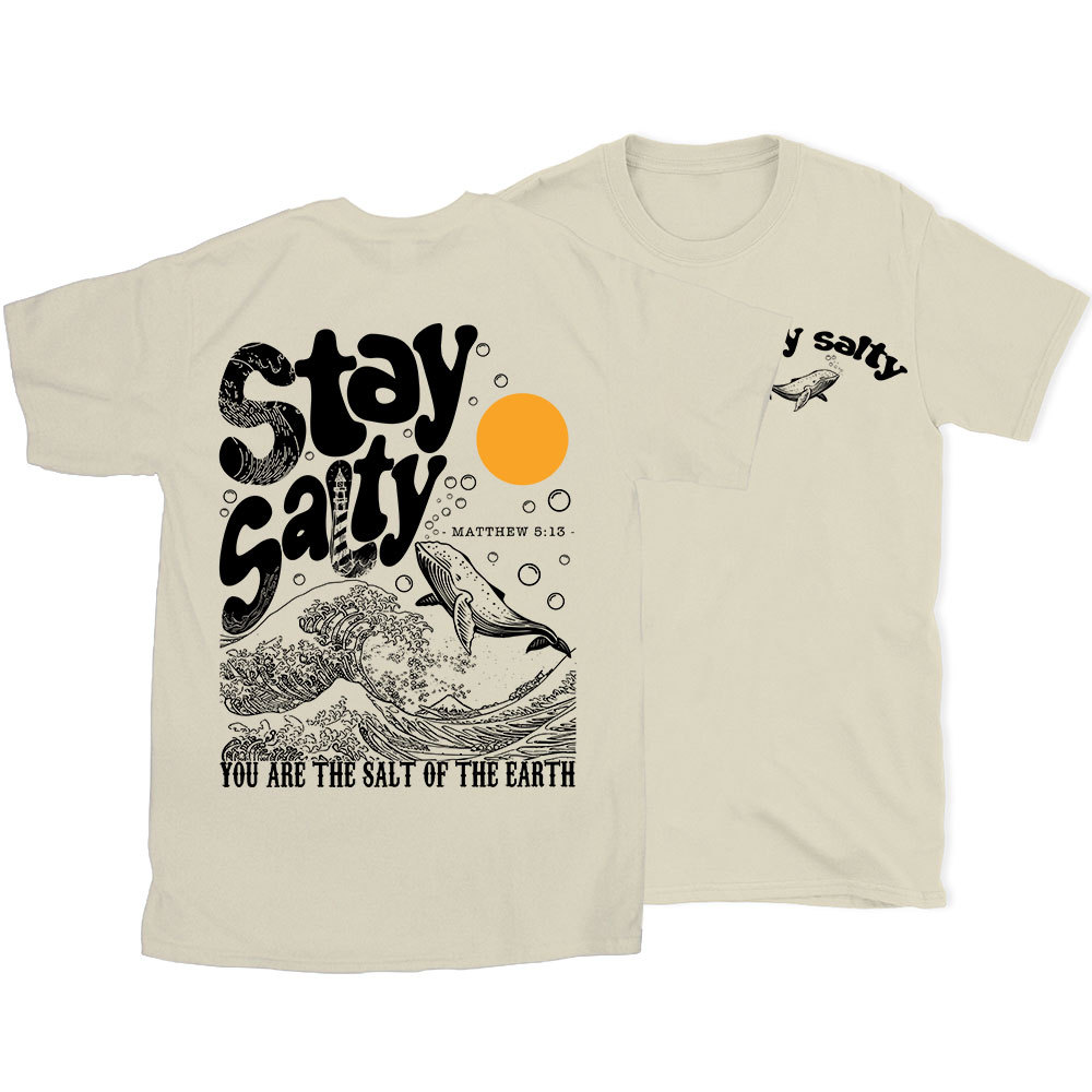 Stay Salty Ocean Waves Christian T-Shirt