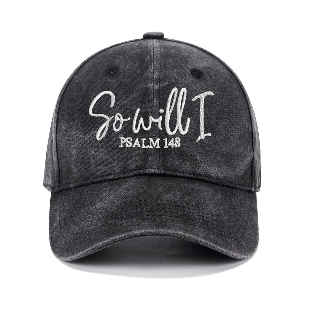 So Will I Christian Washed Hat