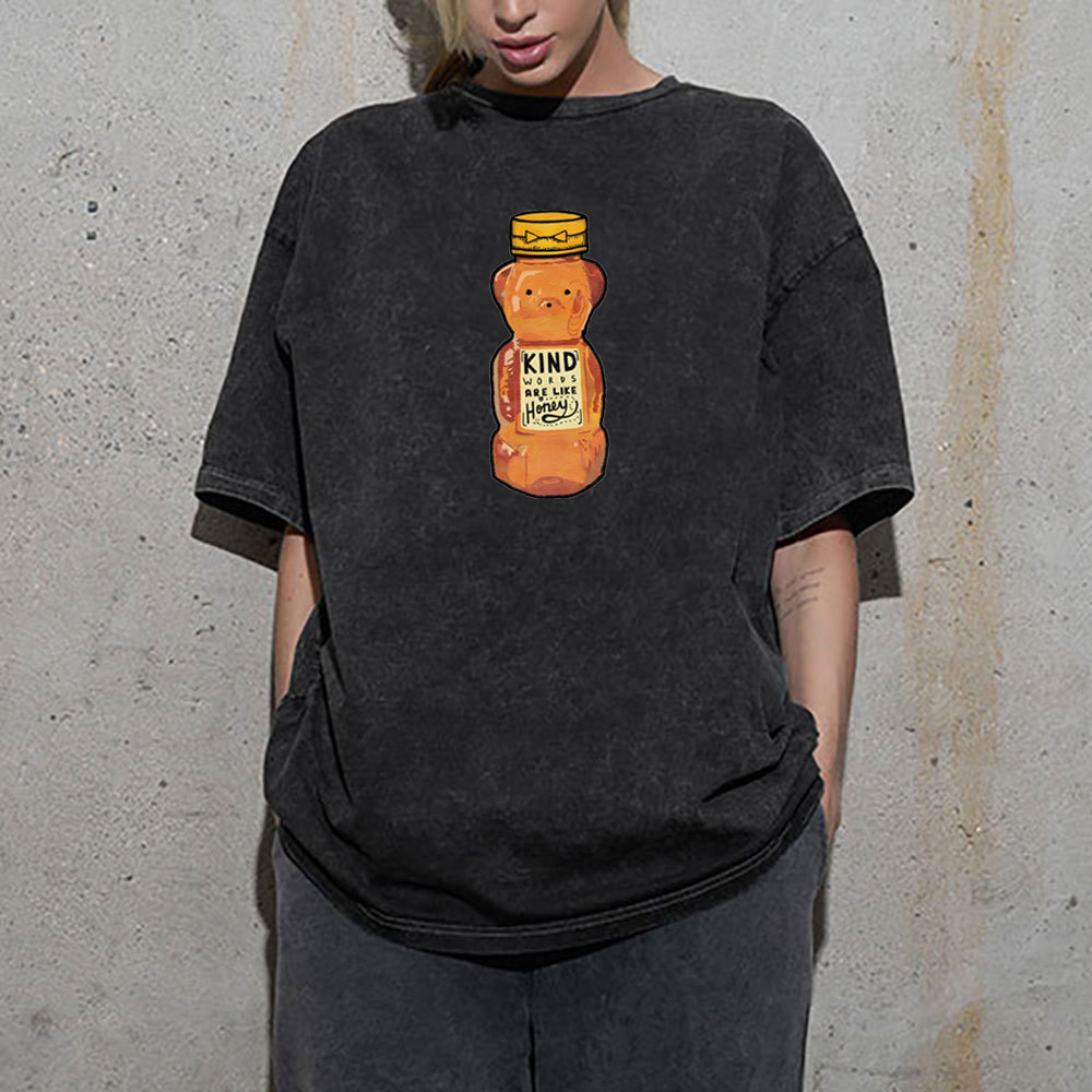 Kind Words Are Like Honey Christian Washed T-Shirt