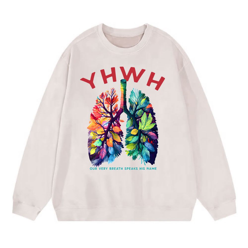 YHWH Leaf Christian Washed Sweatshirt