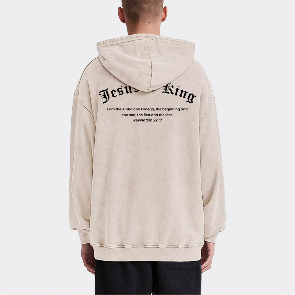 Jesus Is King Christian Washed Hoodie 