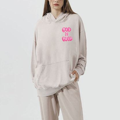 God Is Good Christian Washed Hoodie 