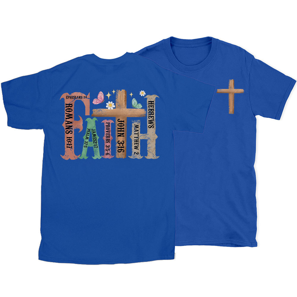 Retro Faith Cross Christian T-Shirt