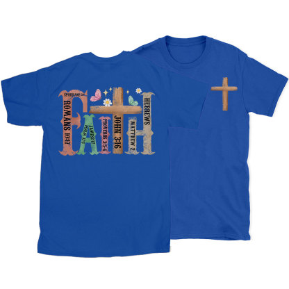 Retro Faith Cross Christian T-Shirt
