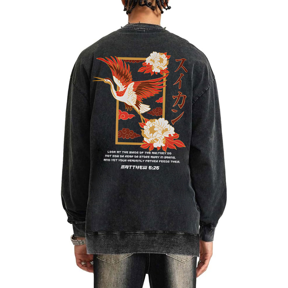 Look At The Birds Christian Washed Sweatshirt