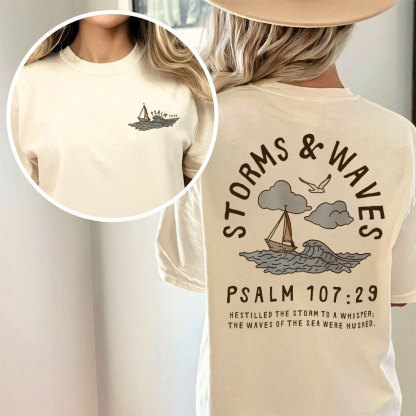 Storms And Waves Chirstian Washed T-Shirt