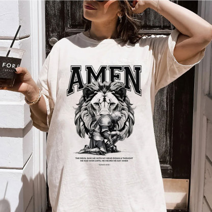 Amen The Devil Saw Me Christian Washed T-Shirt
