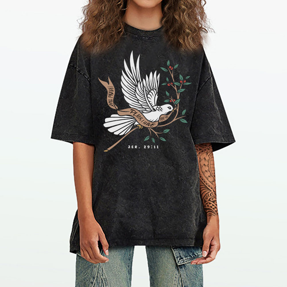 I Know The Plans I Have For You Christian Washed T-Shirt