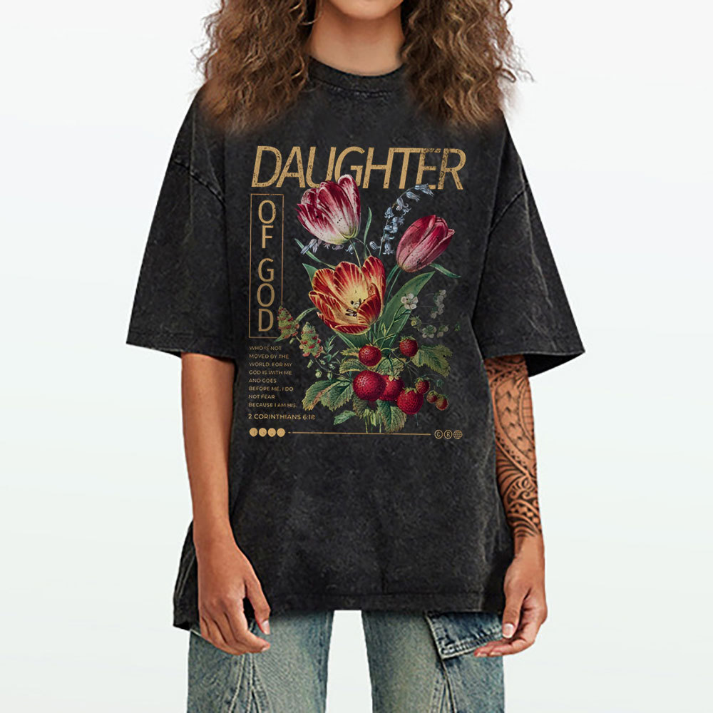 Daughter Of God Christian Washed T-Shirt