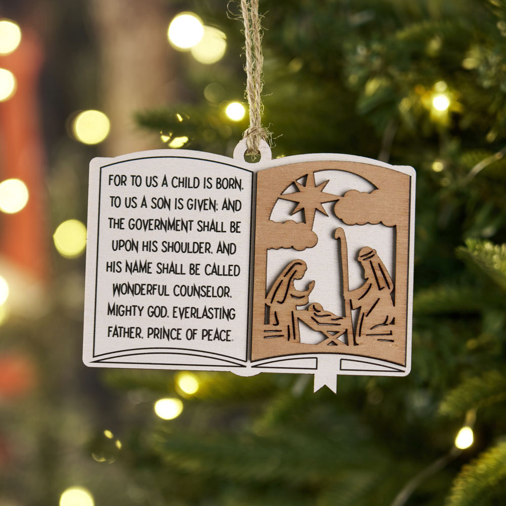 Christ Wooden Christmas Scripture Decorative Hanging