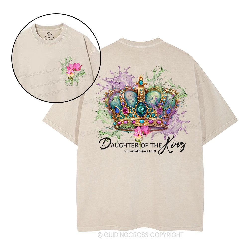 Jesus Daughter Of King Christian Washed T-Shirt