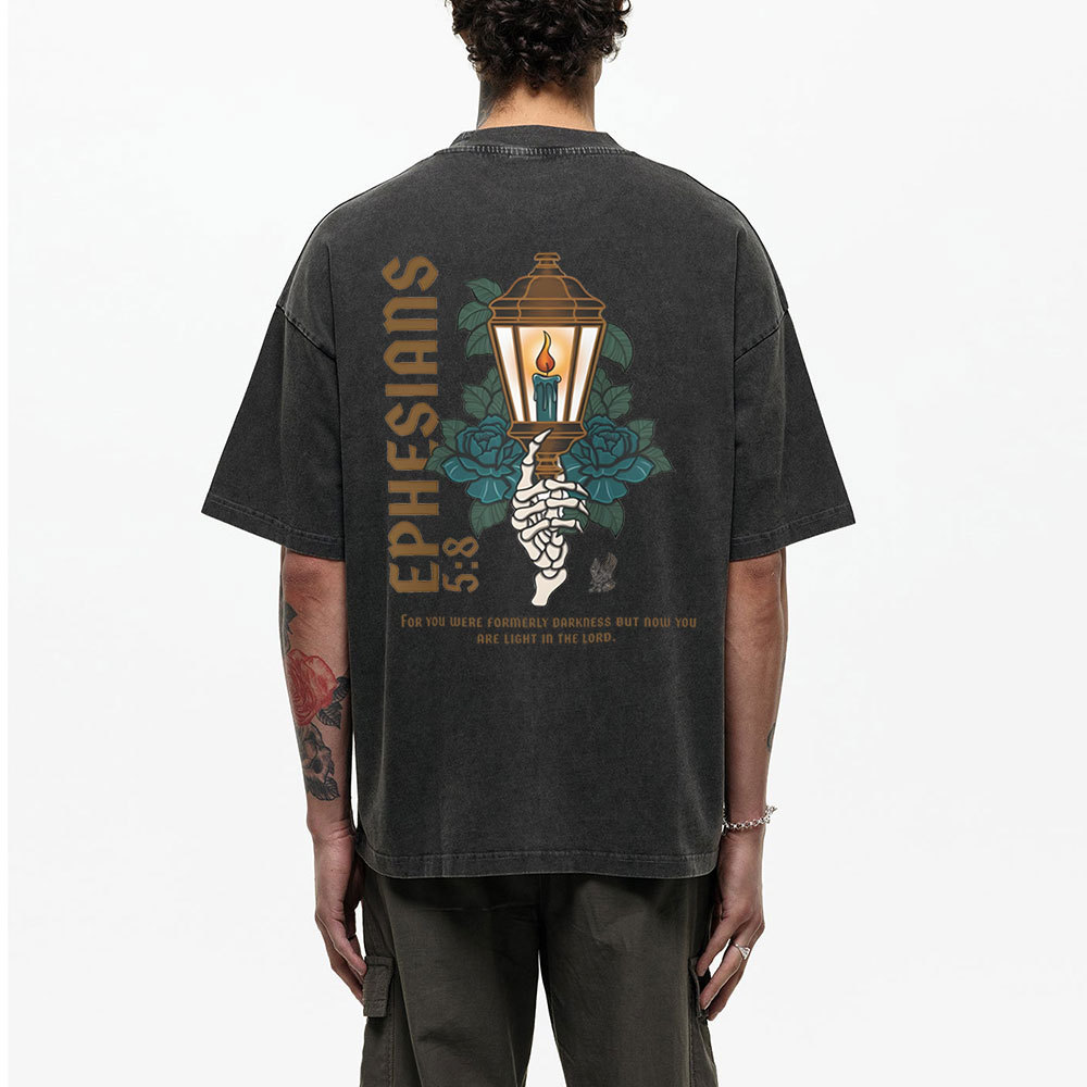 For You Were Formerly Darkness Christian Washed T-Shirt