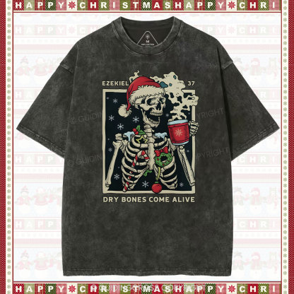 Dry Bones Come Alive Christmas Christian Washed T-Shirt