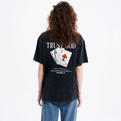 Trust God Christian Washed T-Shirt