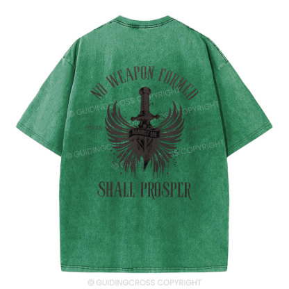 No Weapen Formed Shall Prosper Christain Washed T-Shirt