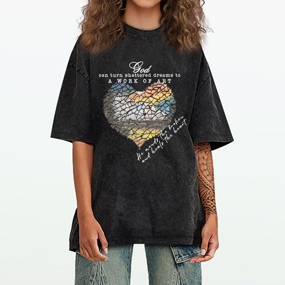 God Can Turn Shattered Dreams To A Work Of Art Christian Washed T-Shirt