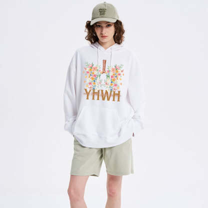 YHWH Floral Classic Christian Hoodie