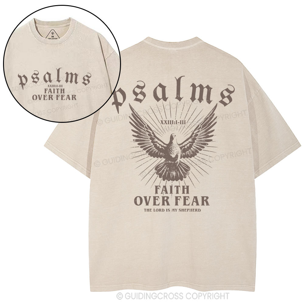 Faith Over Fear Christian Washed T-Shirt