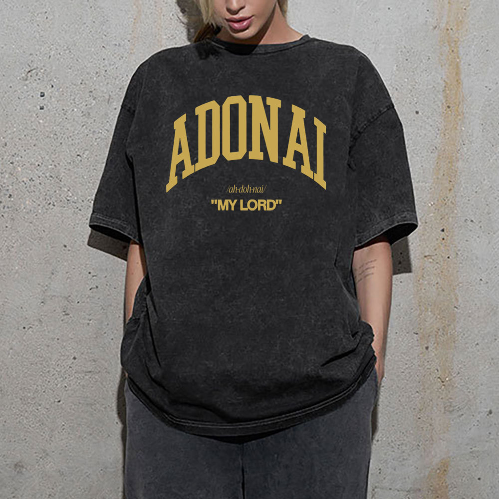 ADONAI My Lord Christian Washed T-Shirt