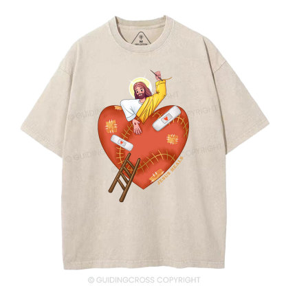Jesus Heals Christian Washed T-Shirt