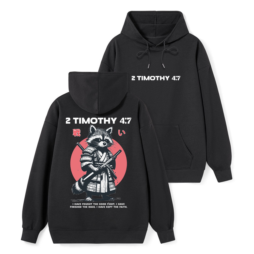 Fought The Good Fight Raccoon Classic Christian Hoodie