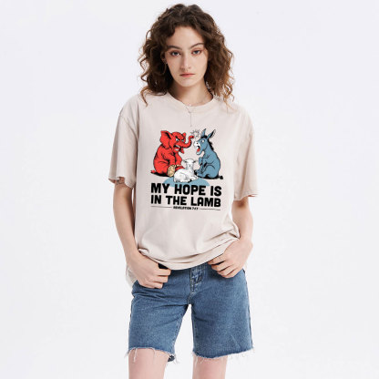My Hope Is In The Lamb Christian Washed T-Shirt