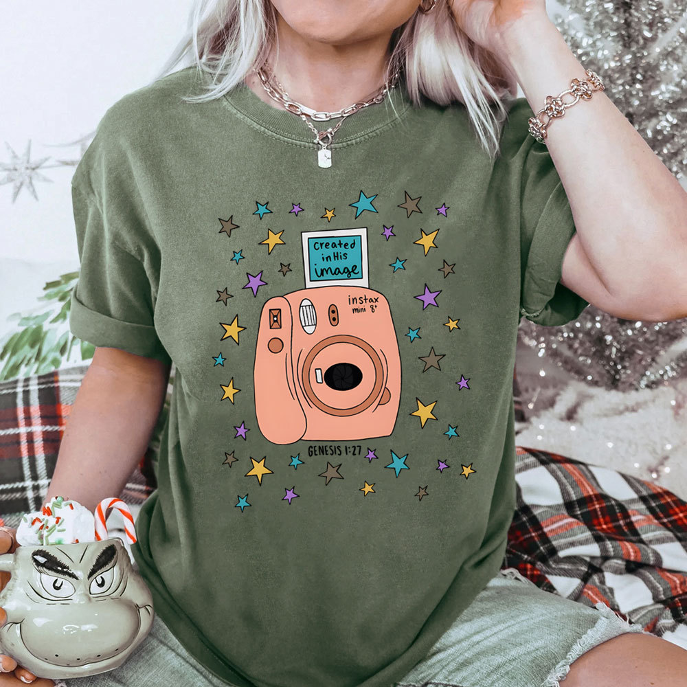 Created In His Image Christian Washed T-Shirt