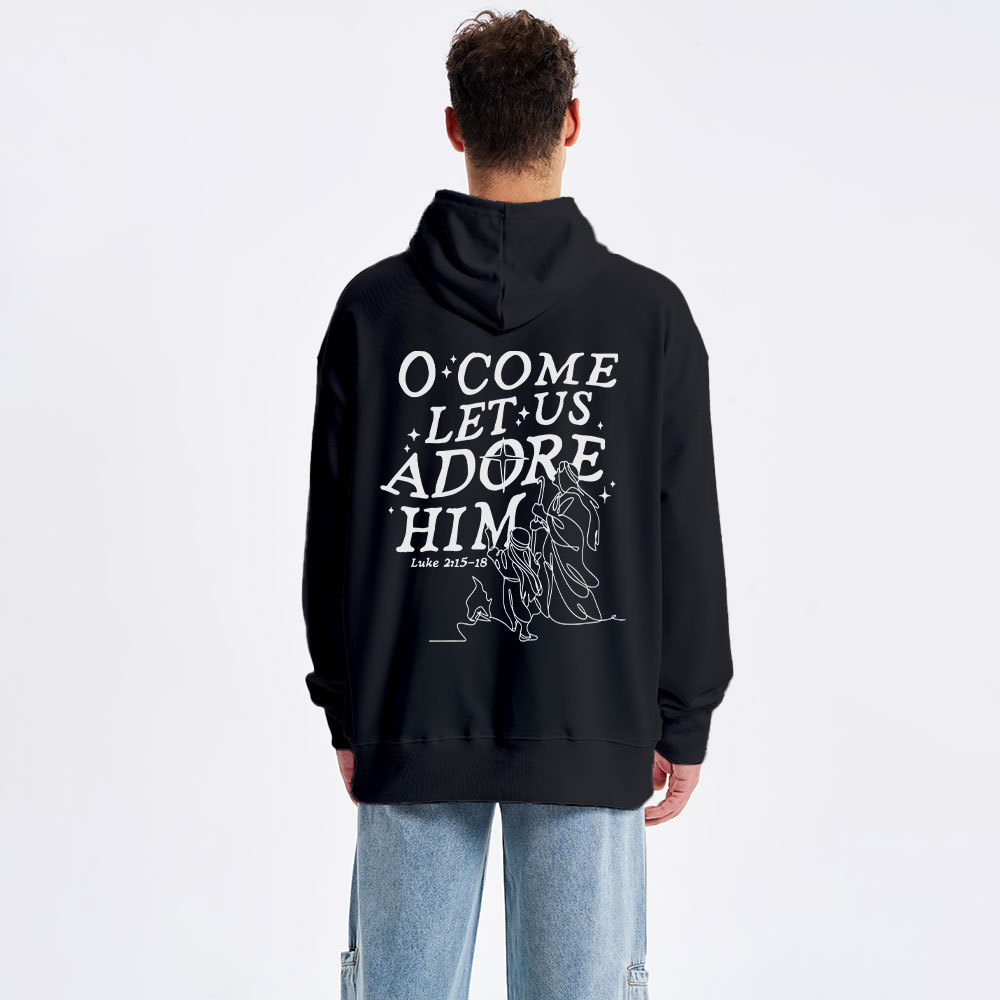 Let Us Adore Him Classic Christian Hoodie