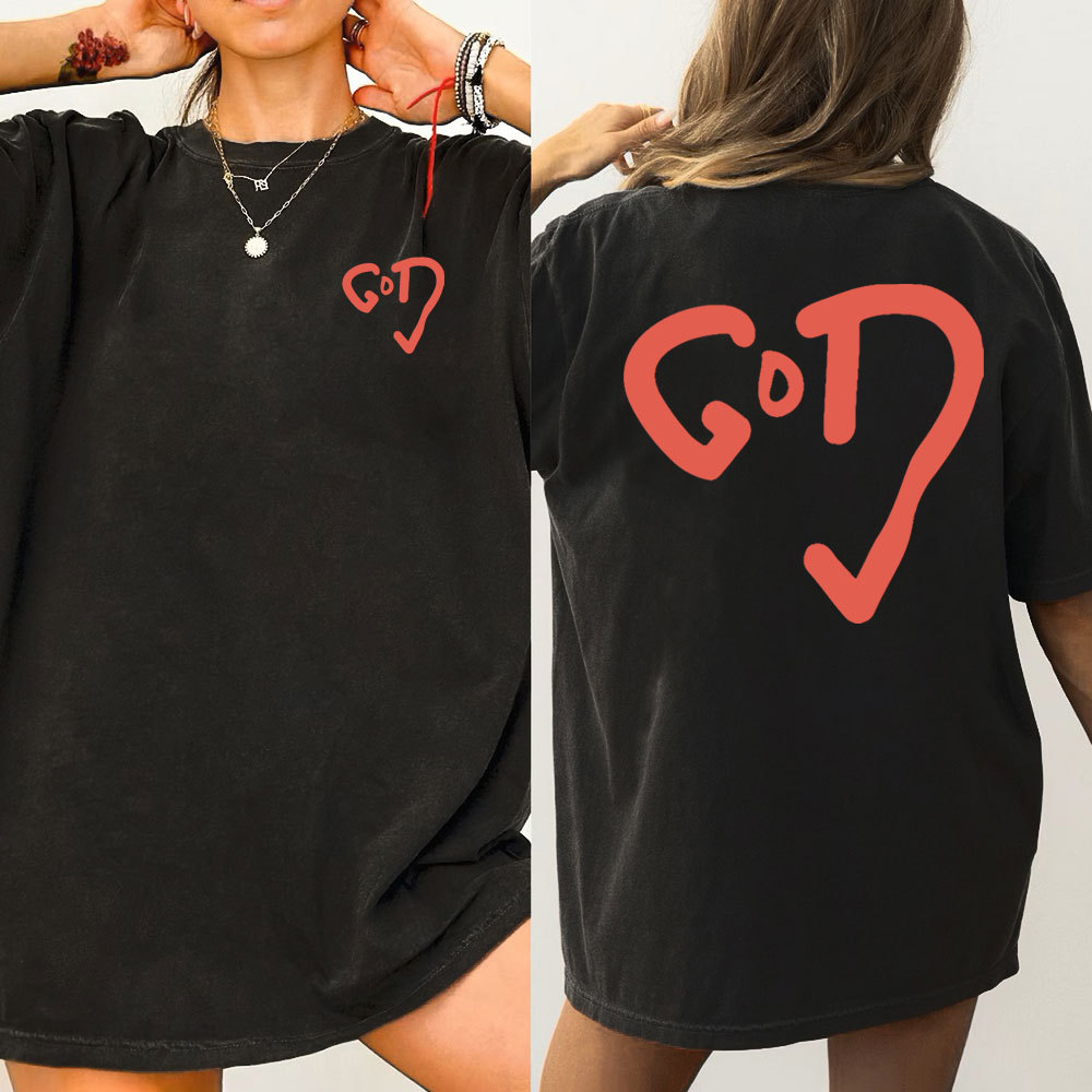 God Heart Christian Washed T-Shirt