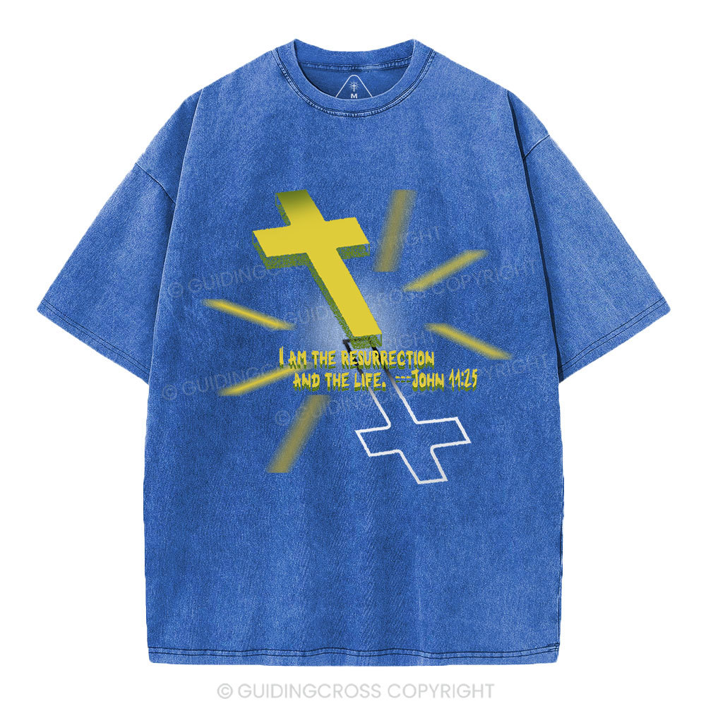 I Am The Resurrection Christian Washed T-Shirt