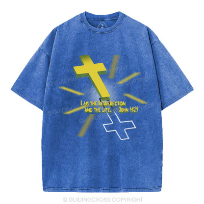 I Am The Resurrection Christian Washed T-Shirt