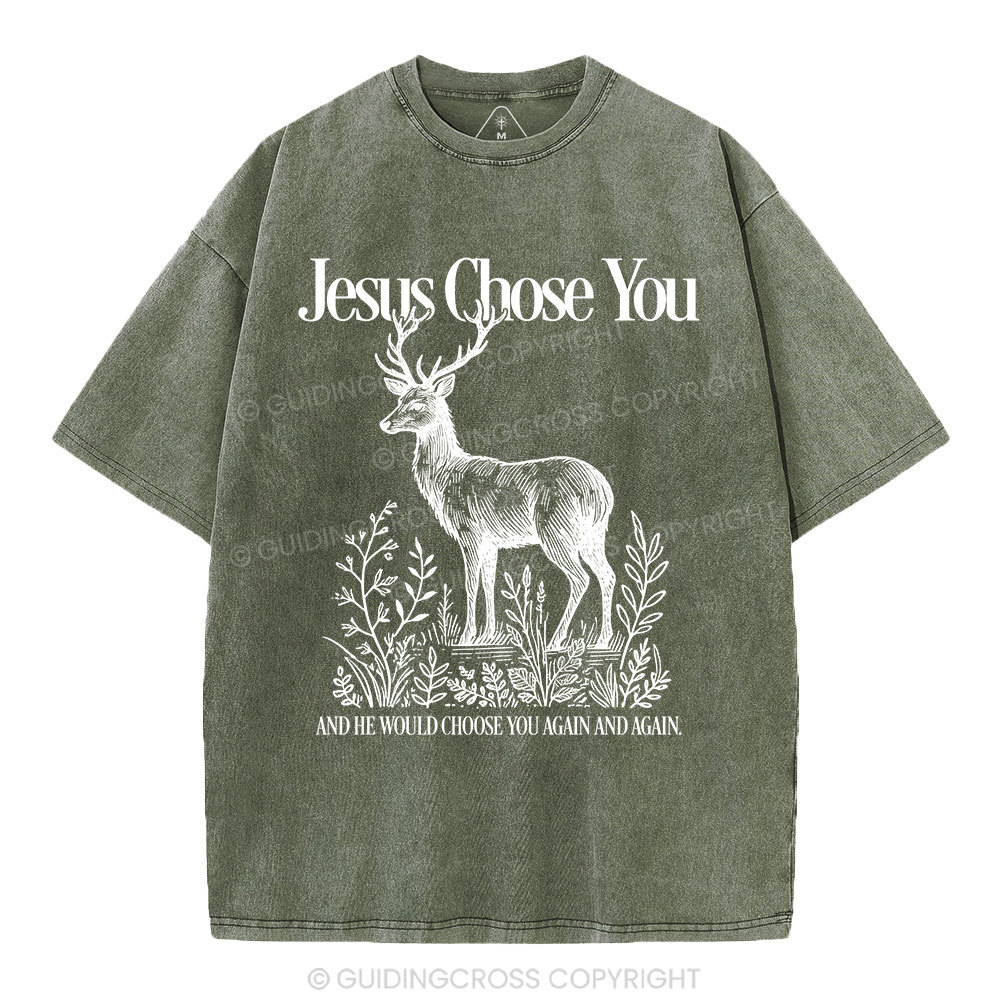 Jesus Chose You Christian Washed T-Shirt