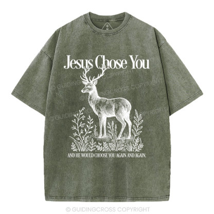 Jesus Chose You Christian Washed T-Shirt