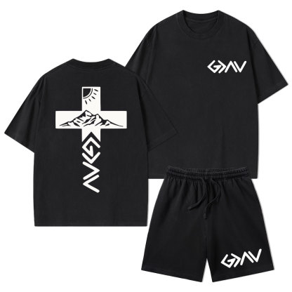 God Is Greater Than The Highs And Lows Christian Washed T-Shirt & Shorts