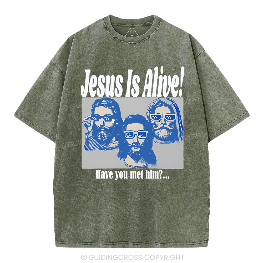 Jesus Is Alive Christian Washed T-Shirt