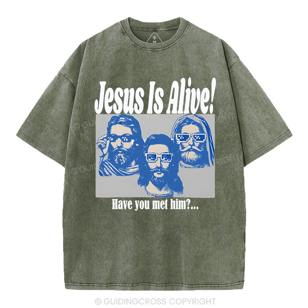 Jesus Is Alive Christian Washed T-Shirt