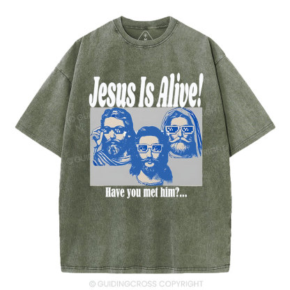 Jesus Is Alive Christian Washed T-Shirt