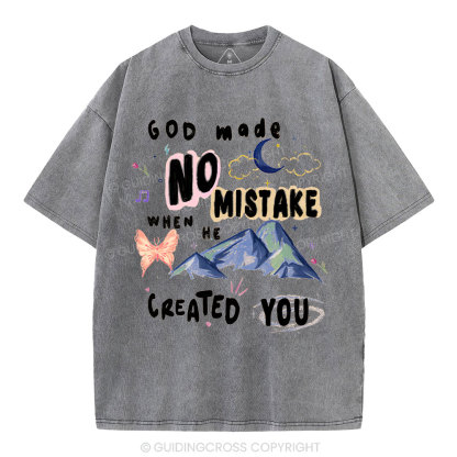 God Made No Mistake Christian Washed T-Shirt