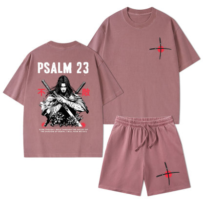 Aesthetic Mens Christian Washed T-Shirt & Shorts