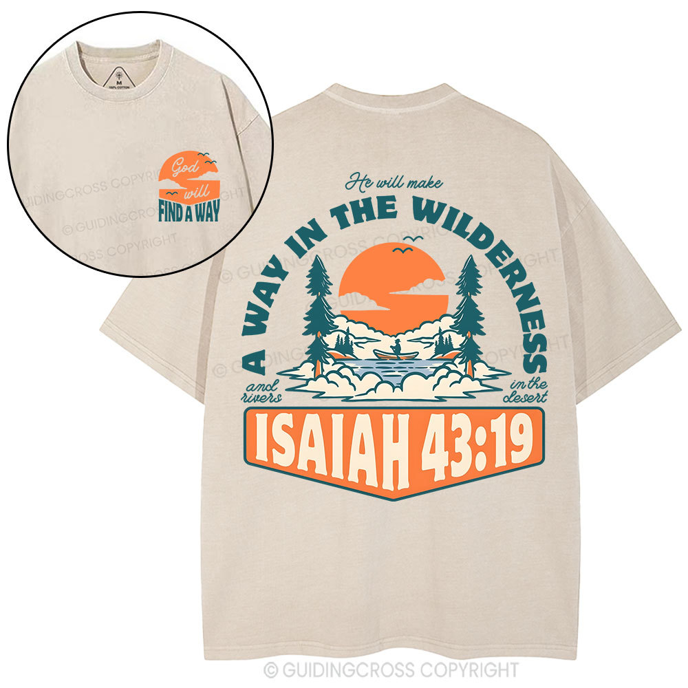 A Way In The Wilderness Christian Washed T-Shirt