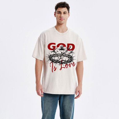 God Is Love  Christian Washed T-Shirt