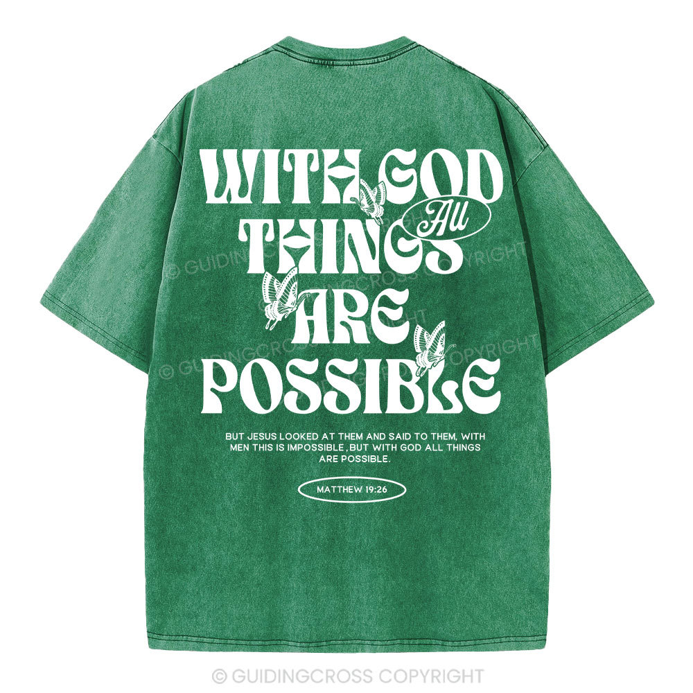 With God All Things Are Possible Christian Washeed T-Shirt
