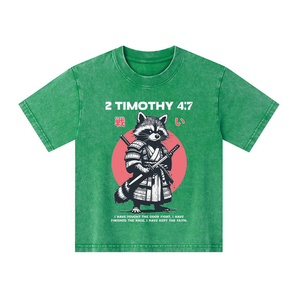 Fought The Good Fight Raccoon Kid Washed T-Shirt