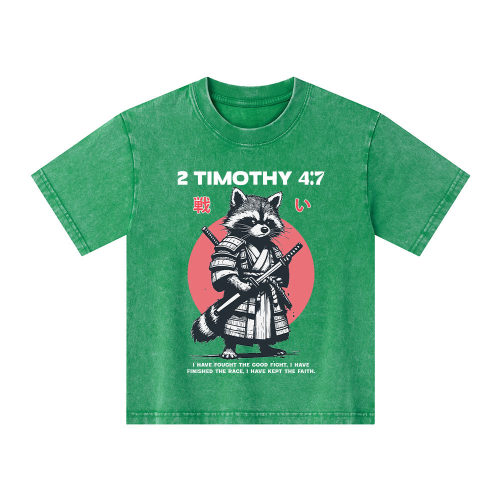 Fought The Good Fight Raccoon Kid Washed T-Shirt