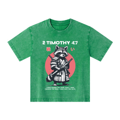 Fought The Good Fight Raccoon Kid Washed T-Shirt