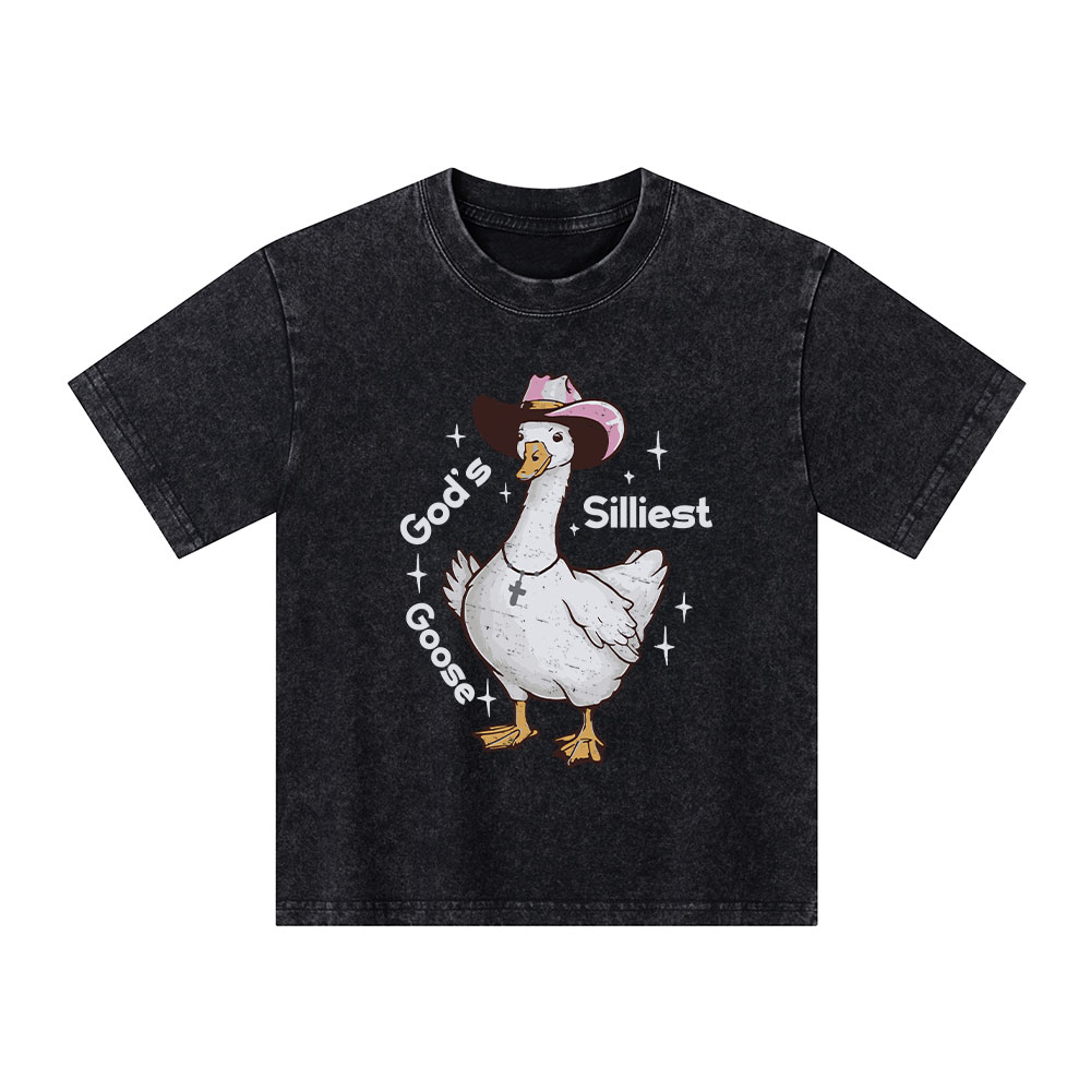 God's Silliest Goose Kid Washed T-Shirt